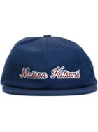 Maison Kitsuné Embroidered Logo Cap, Men's, Blue, Cotton/polyester