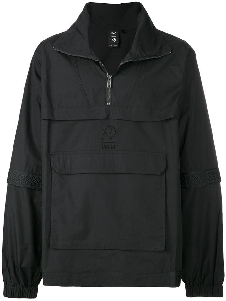 Puma Zipped Collar Front Pocket Sweater - Black