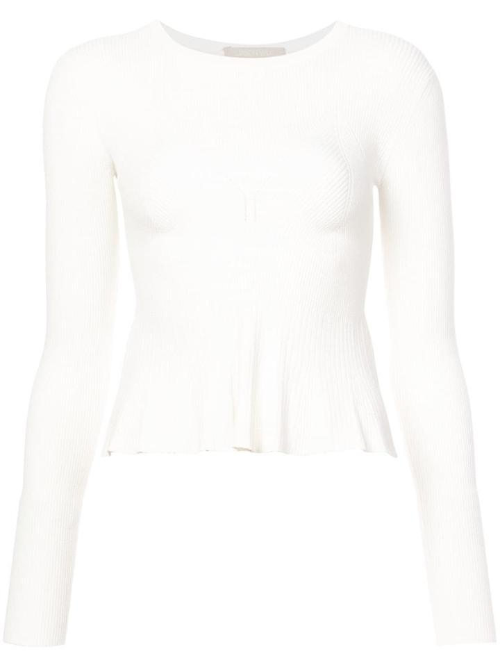 Jason Wu Collection Ribbed Knitted Blouse - White