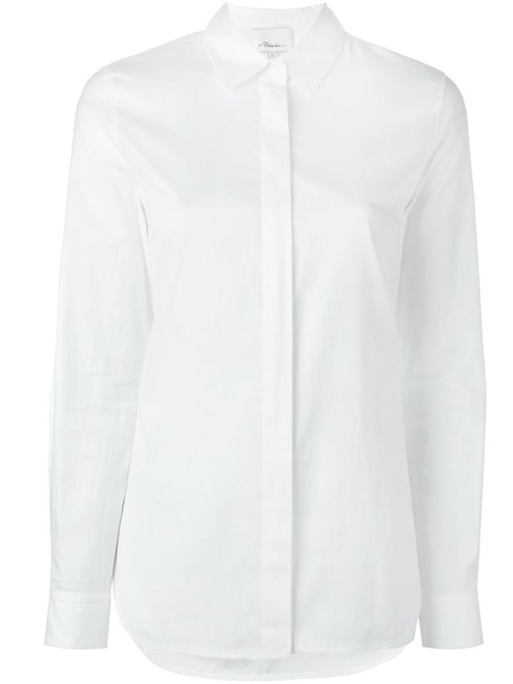 3.1 Phillip Lim Concealed Fastening Shirt, Women's, Size: 2, White, Cotton
