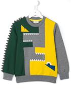 Fendi Kids Crocodile Monster Sweatshirt, Boy's, Size: 10 Yrs, Grey