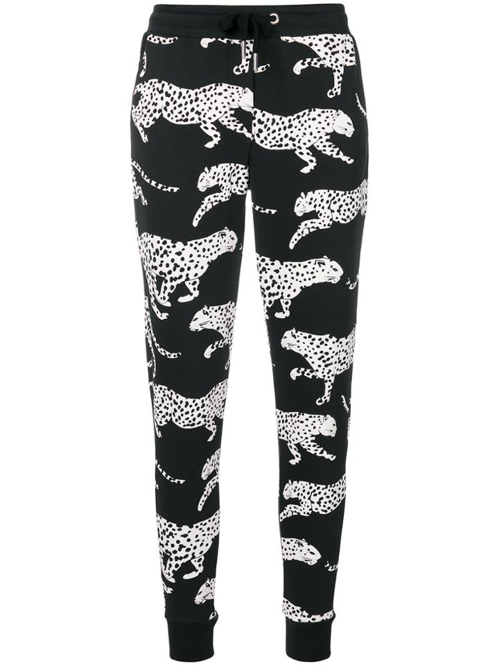 Zoe Karssen Cheetah Print Lounge Trousers - Black