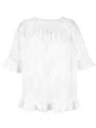 Twin-set Gathered Neck Blouse, Women's, Size: 44, White, Polyamide/cotton/polyester
