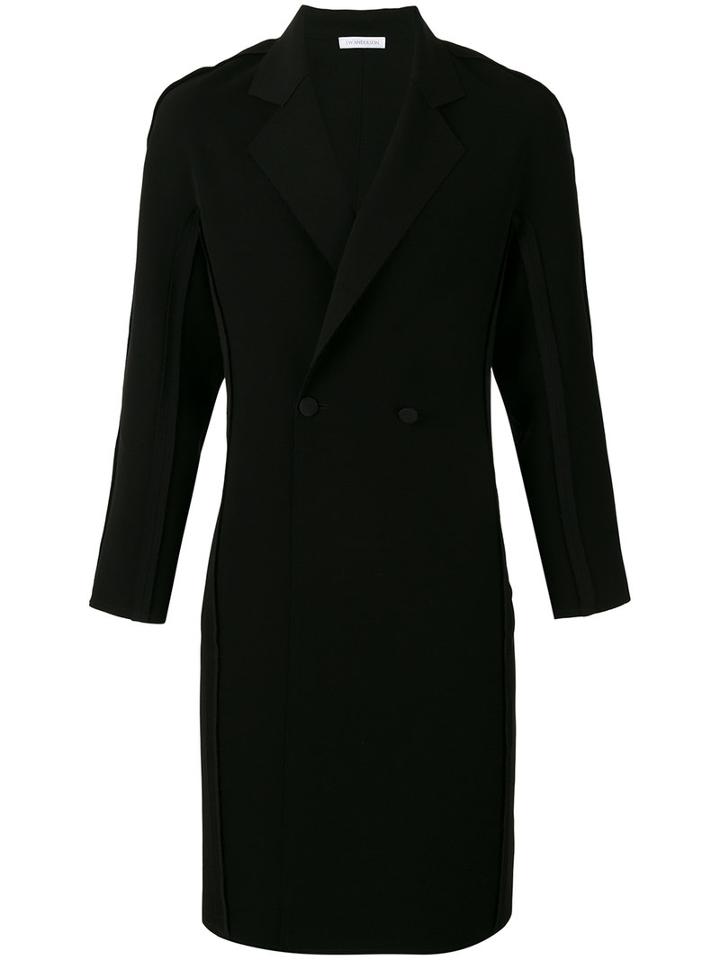 J.w.anderson - Slim Double Breasted Coat - Men - Polyester - 48, Black, Polyester