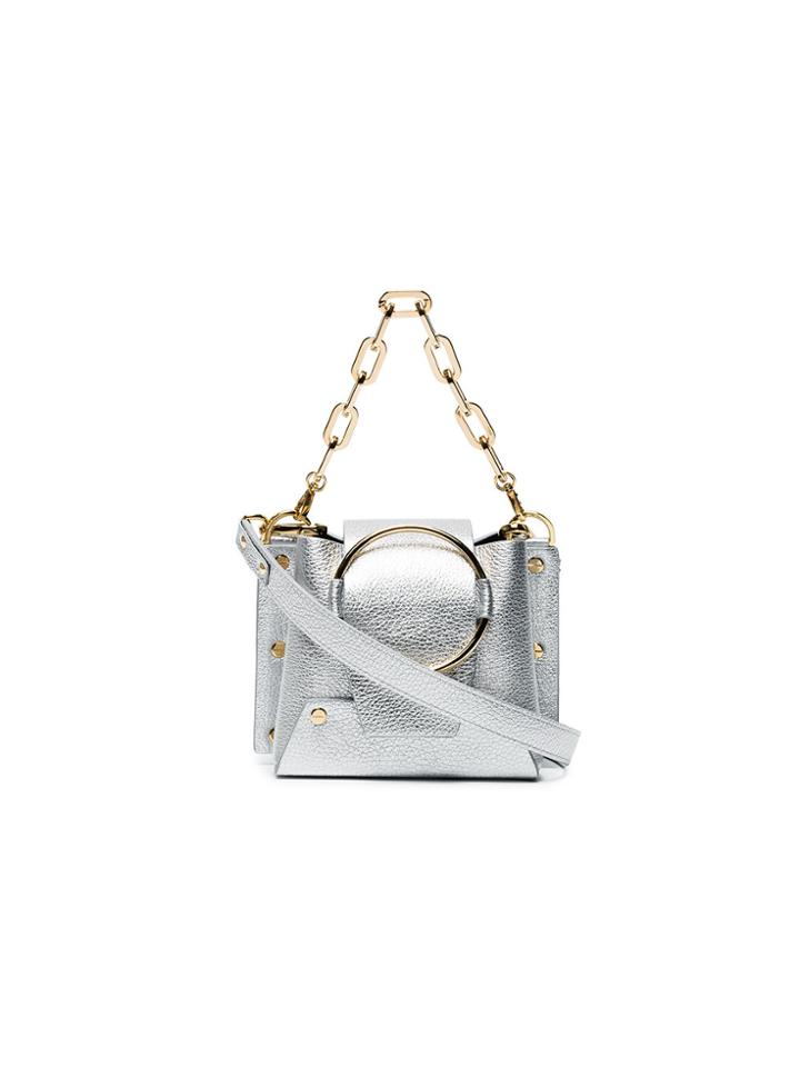 Yuzefi Mini Silver Delila Bucket Bag - Metallic