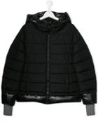 Herno Kids Contrast Trim Parka - Black