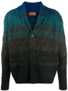 Missoni Striped Cable-knit Cardigan - Blue