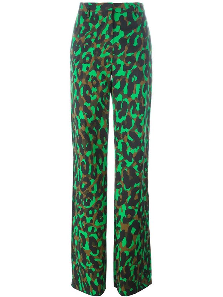 Versace Camoupard Palazzo Trousers, Women's, Size: 40, Cotton/spandex/elastane
