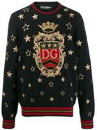 Dolce & Gabbana Dg Star Embroidered Jumper - Black