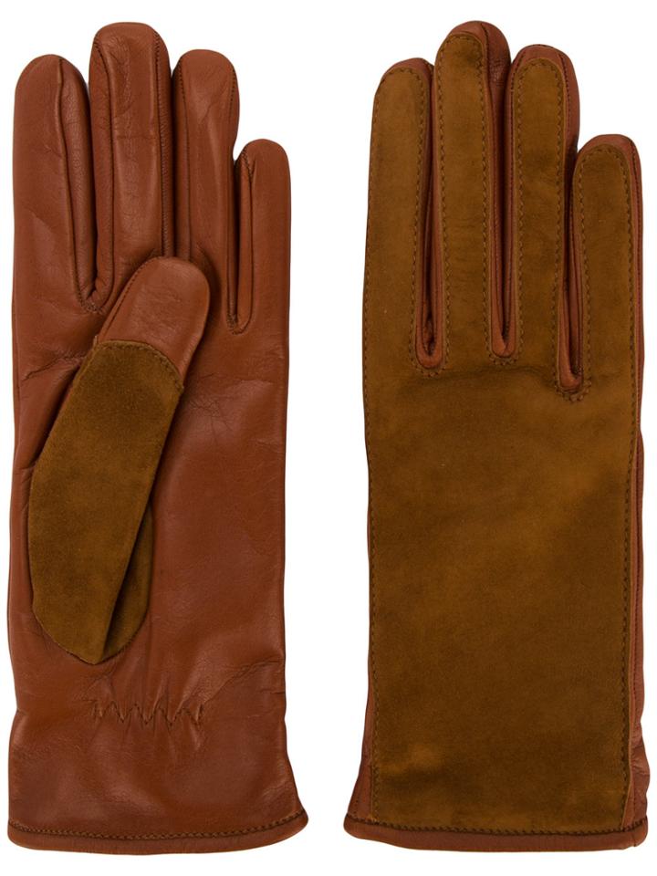 Lanvin Contrast Finish Driving Gloves - Brown