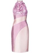 Rubin Singer Pleated Effect Fitted Dress - Pink & Purple