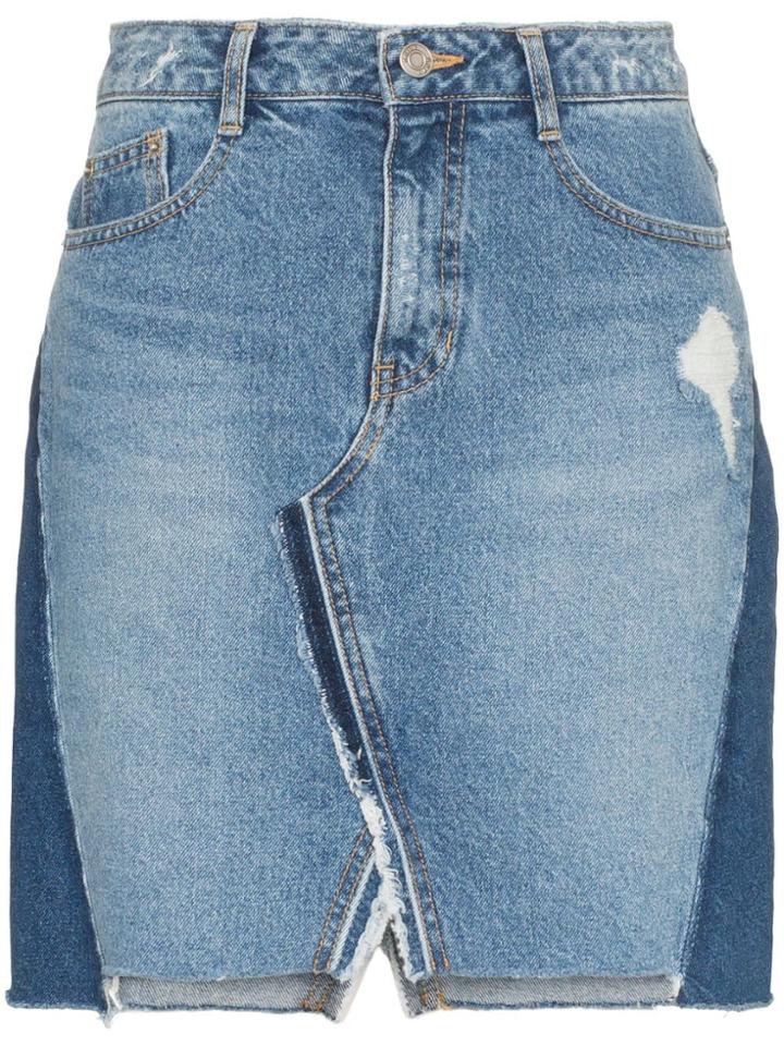 Sjyp Patchwork Denim Mini-skirt - Blue