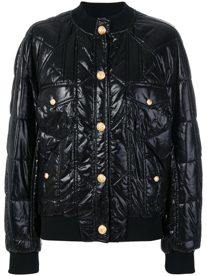 Balmain Quilted Bomber Jacket - Black