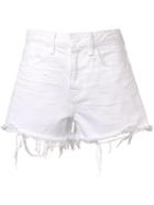 Alexander Wang Distressed Denim Shorts, Women's, Size: 25, White, Cotton