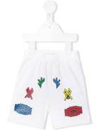 Logo Shorts - Kids - Cotton - 6 Mth, White, Marcelo Burlon County Of Milan Kids