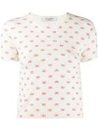 Valentino V Logo Print Top - Neutrals