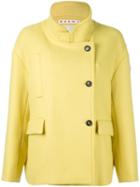 Marni Mandarin Collar Jacket, Women's, Size: 44, Yellow/orange, Silk/polyamide/virgin Wool