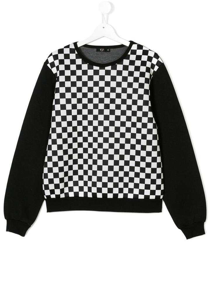 No21 Kids Checked Sweatshirt - Black