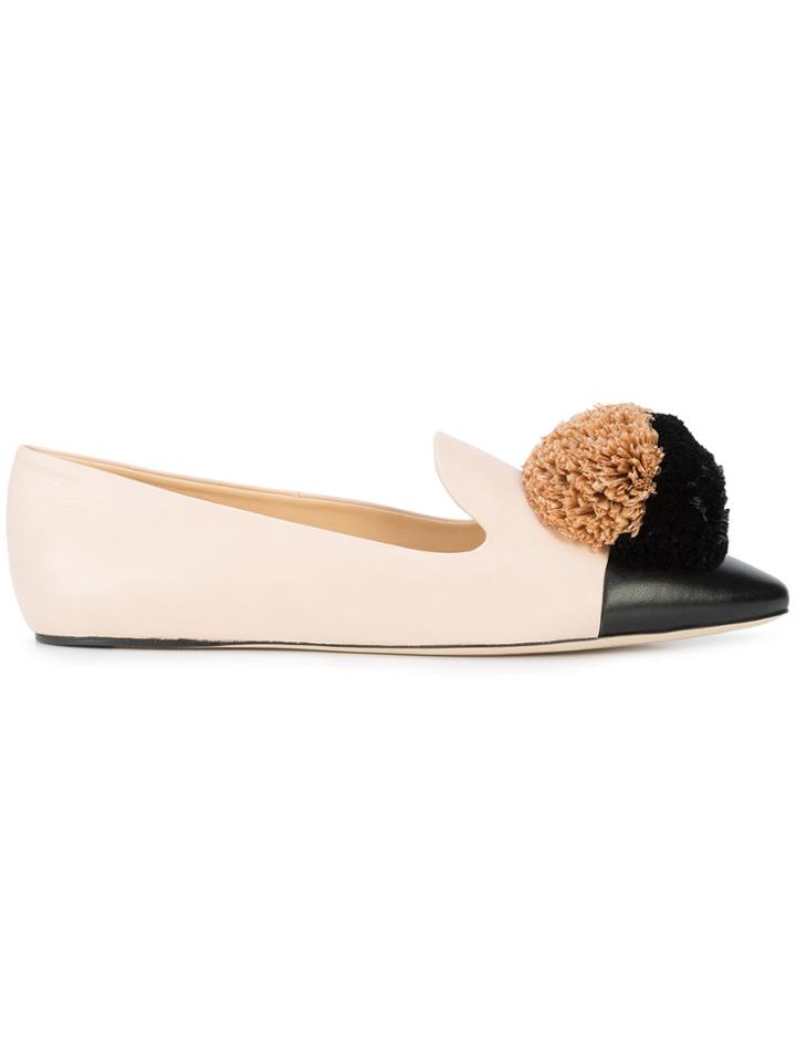 Nina Ricci Pom Pom Flats - Pink & Purple
