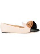 Nina Ricci Pom Pom Flats - Pink & Purple