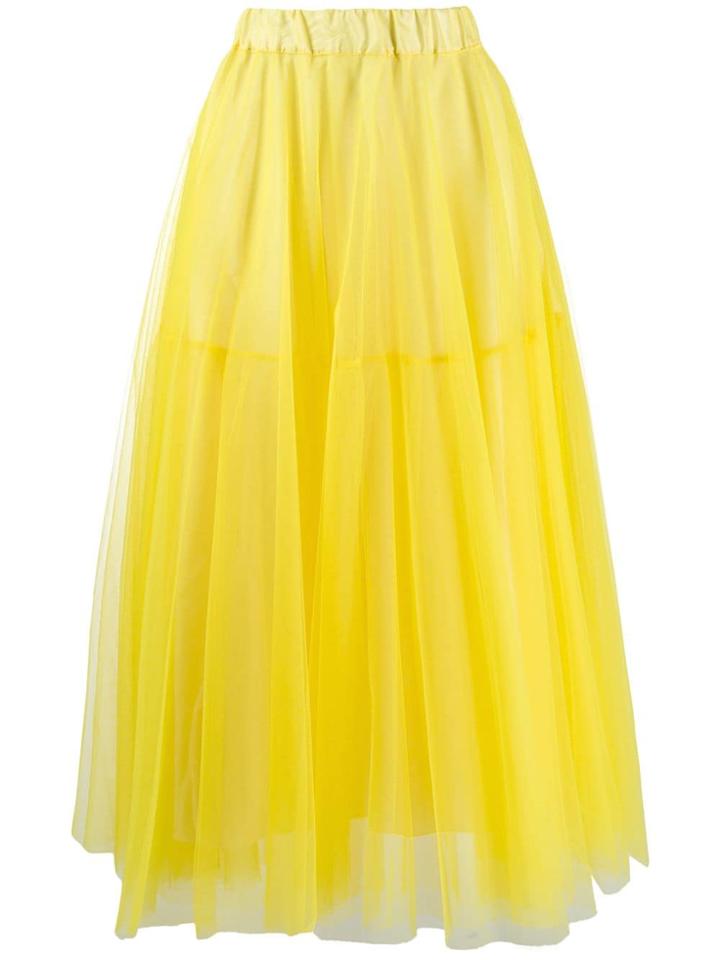 P.a.r.o.s.h. Tulle Tiered Skirt - Yellow