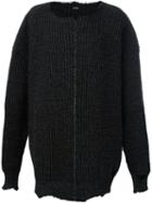 Raf Simons Oversized Ribbed Jumper, Adult Unisex, Black, Virgin Wool