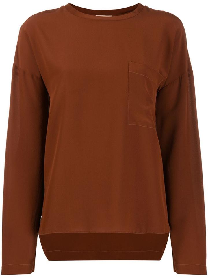 Nude Long Sleeve Blouse - Brown