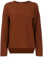 Nude Long Sleeve Blouse - Brown