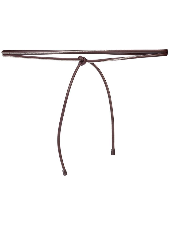 Roksanda Thin Lace-up Belt - Brown