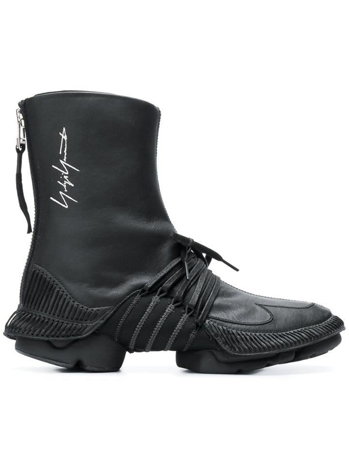 Yohji Yamamoto Lace-up Ankle Boots - Black