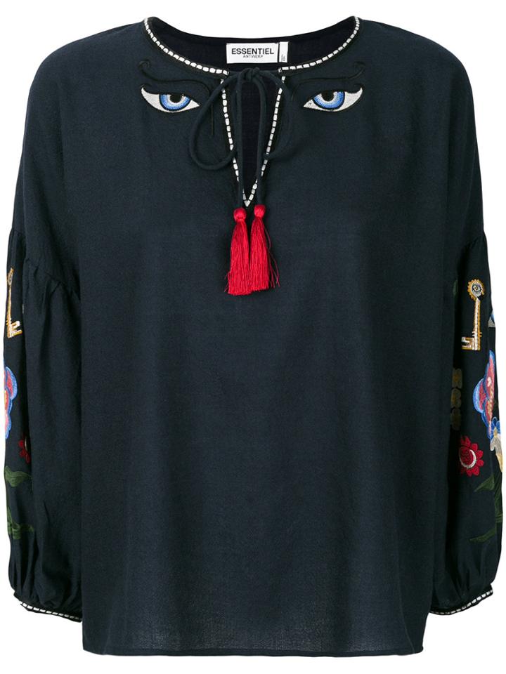 Essentiel Antwerp Popup Embroidered Top - Blue