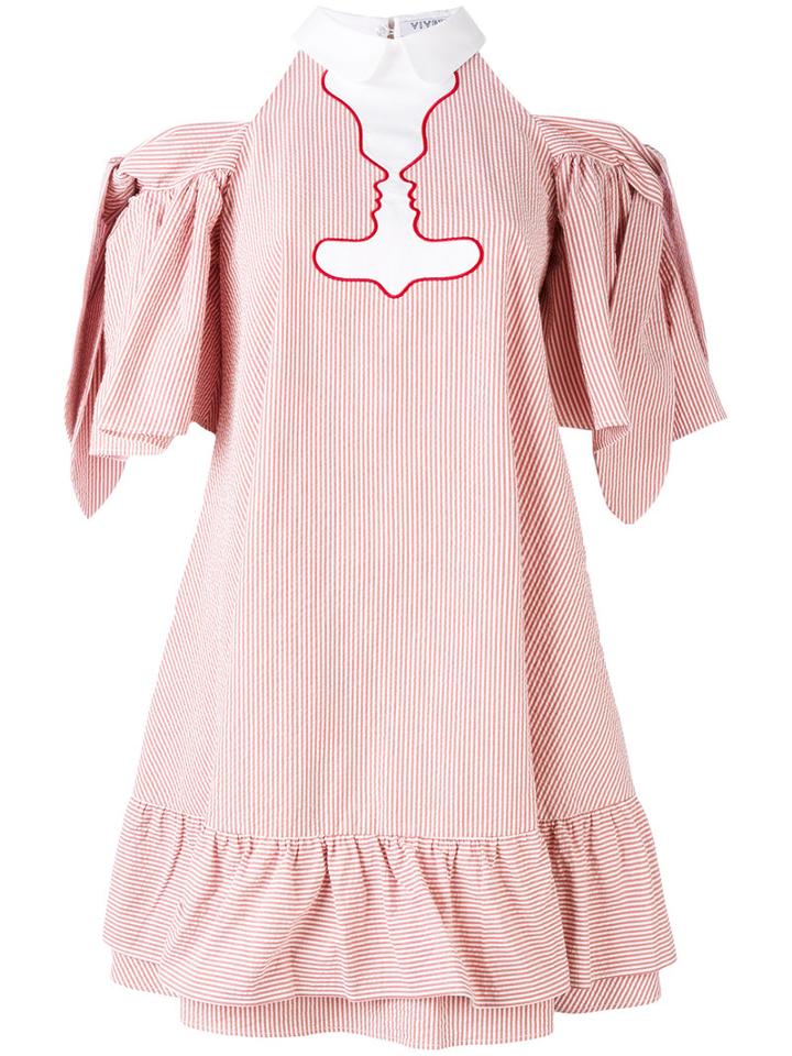 Vivetta - Cold Shoulder Ruffle Dress - Women - Cotton - 38, White, Cotton