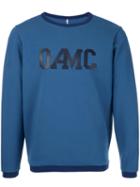 Oamc - Logo Print Jumper - Men - Cotton/polyamide/spandex/elastane - M, Blue, Cotton/polyamide/spandex/elastane