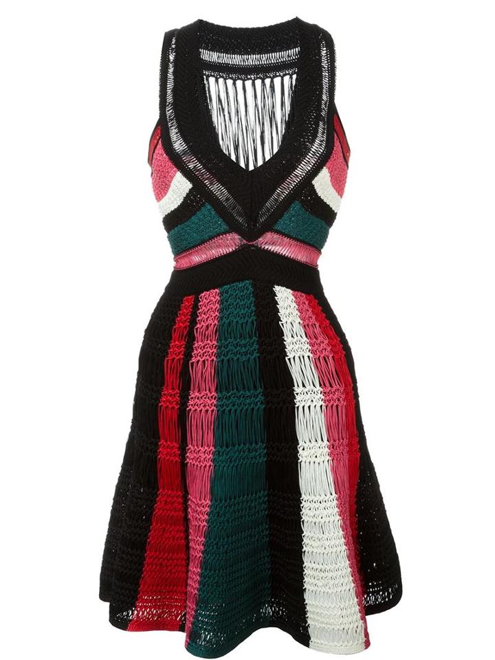 M Missoni Striped Fitted Knit Dress