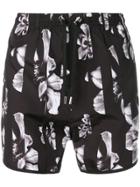 Neil Barrett Floral Print Swim Shorts - Black