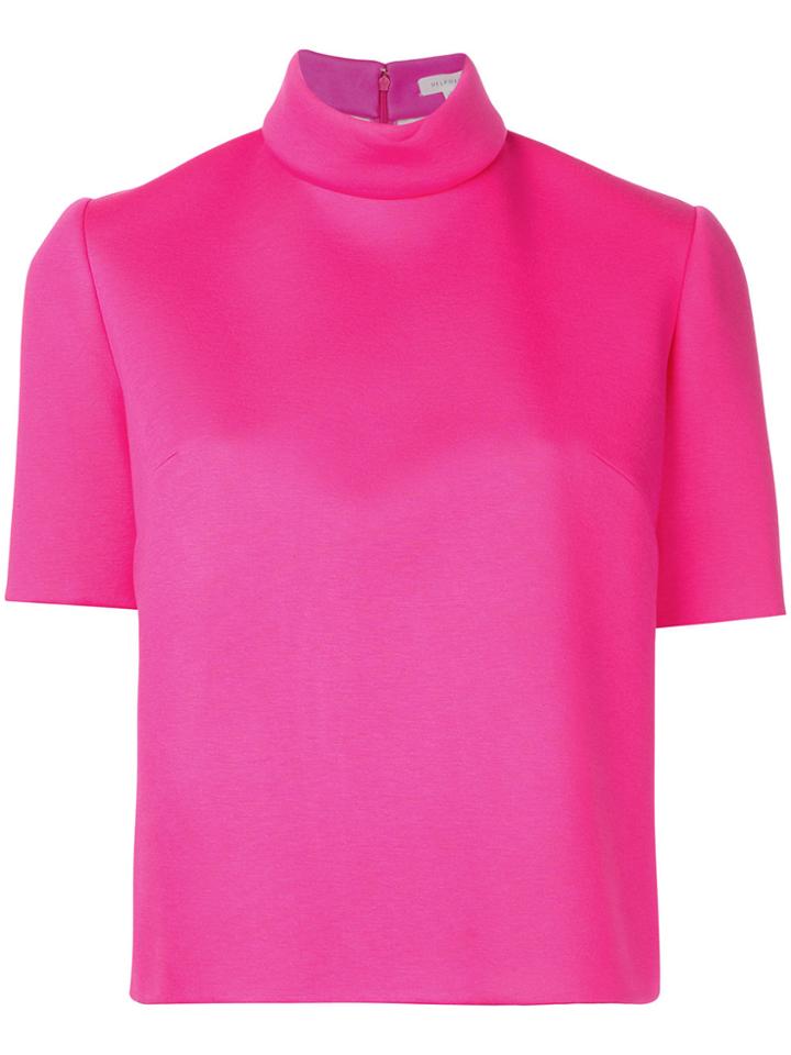 Delpozo Roll Neck Top - Pink & Purple