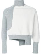 Vejas Asymmetric Turtleneck Sweater - Grey