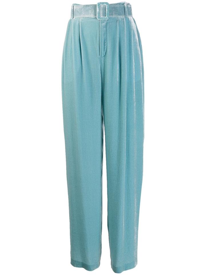 Off-white Pleated Front Trousers - Blue
