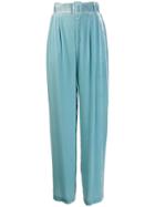 Off-white Pleated Front Trousers - Blue