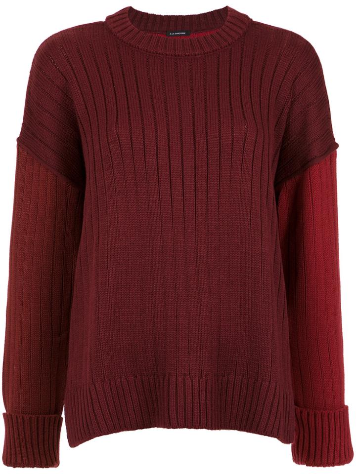 À La Garçonne Side Slit Tricot Top - Red