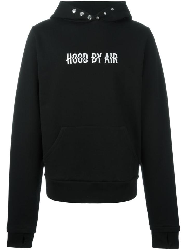 Hood By Air Oversized Sleeves Hooded Sweatshirt, Men's, Size: Medium, Black, Cotton/polyester
