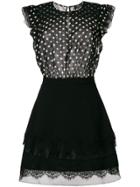 Elisabetta Franchi Polka Dot Panel Mini Dress - Black
