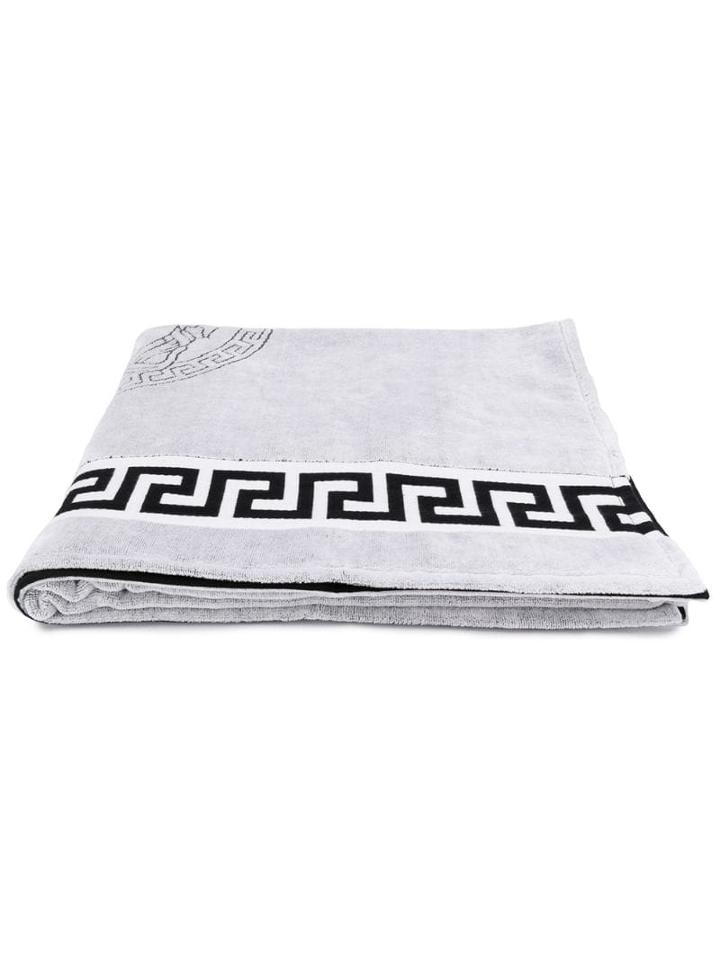 Versace Medusa Logo Beach Towel - Black