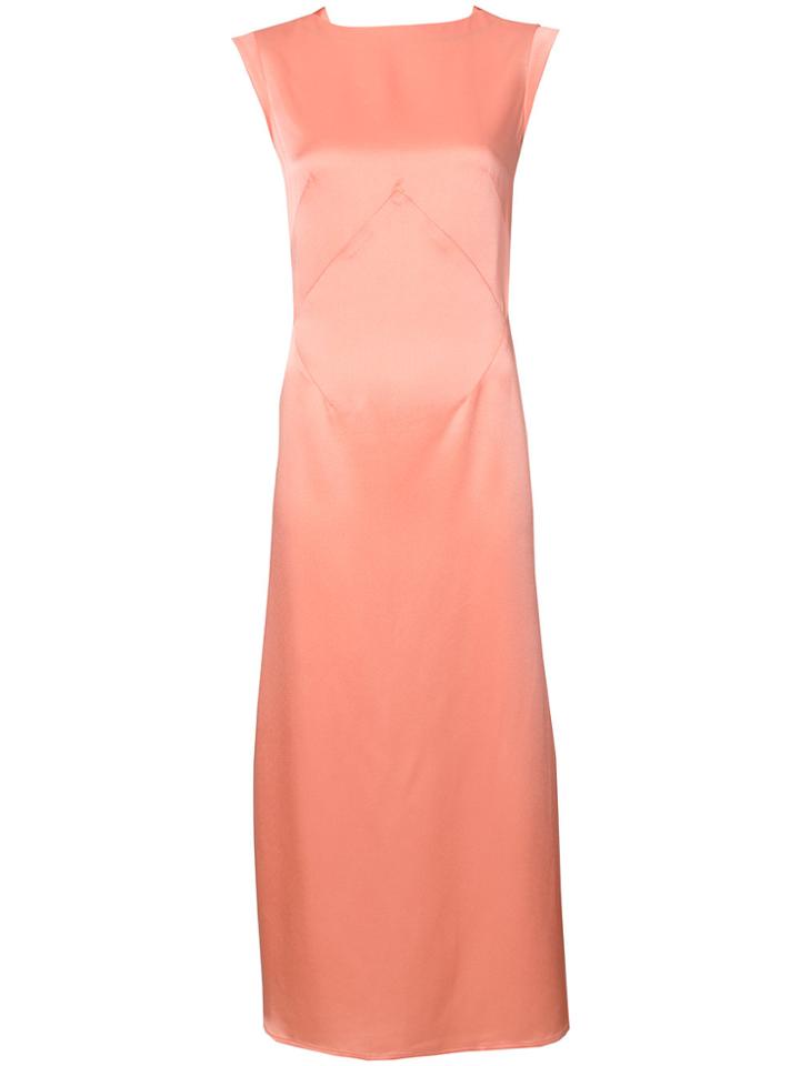 Tome Flared Dress With V-back - Pink & Purple