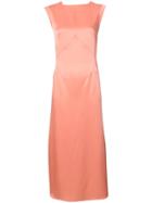 Tome Flared Dress With V-back - Pink & Purple