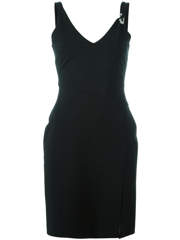Versus V-neck Short Dress, Size: 40, Black, Polyamide/viscose/spandex/elastane