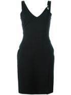 Versus V-neck Short Dress, Size: 40, Black, Polyamide/viscose/spandex/elastane