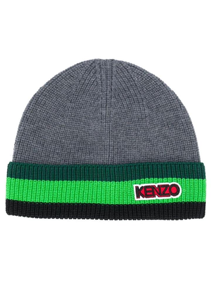 Kenzo Embroidered Logo Beanie - Grey