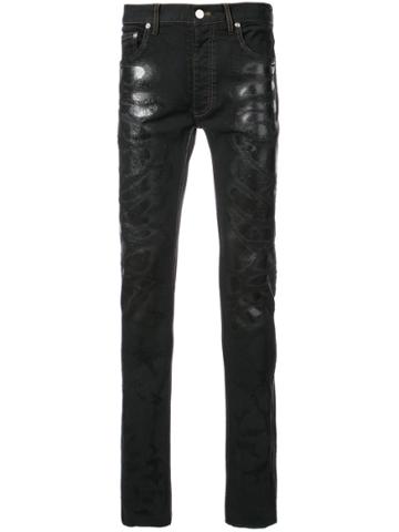 Fagassent Spray Painted Skinny Jeans - Black