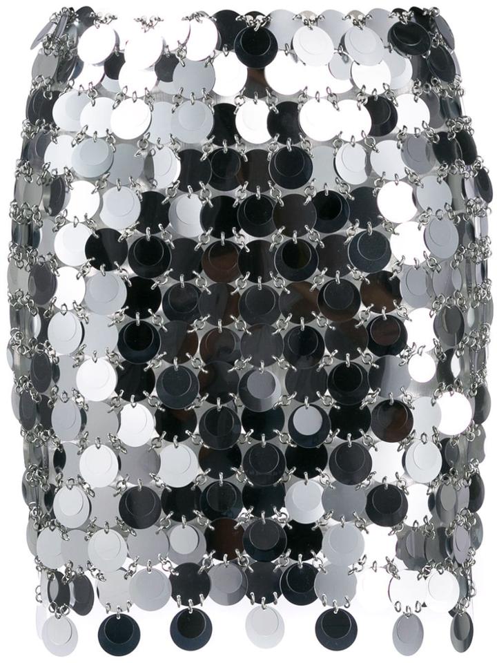 Paco Rabanne Sequinned Skirt - Silver